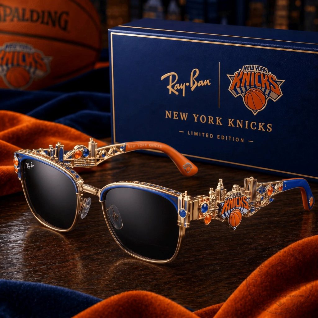 New York Knicks Ray-Ban Limited Edition Gold Sunglasses with Skyline Design New York Knicks Ray-Ban Limited Edition Gold Sunglasses with Skyline Design