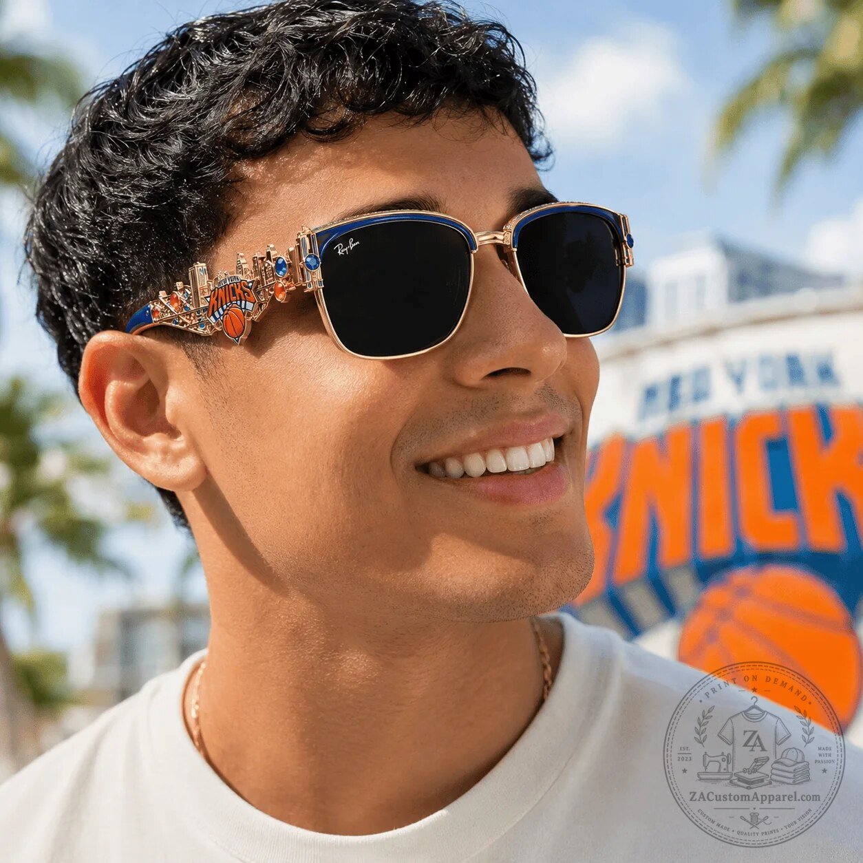 New York Knicks Ray-Ban Limited Edition Gold Sunglasses with Skyline Design 5 New York Knicks Ray-Ban Limited Edition Gold Sunglasses with Skyline Design