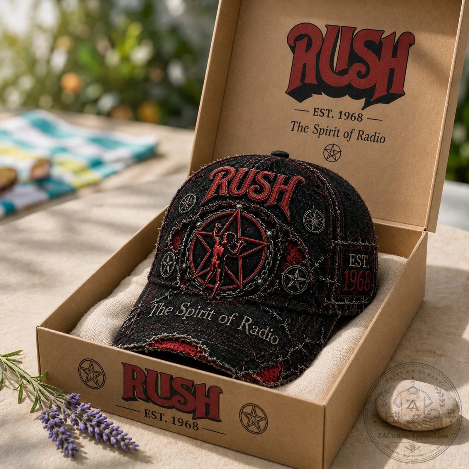 Rush Band Embroidered Baseball Cap Hat - The Spirit of Radio Est. 1968 1 Rush Band Embroidered Baseball Cap Hat - The Spirit of Radio Est. 1968