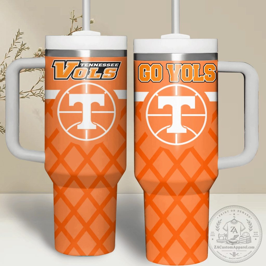 Tennessee Volunteers Basketball Go Vols Handle Tumbler with Straw Tennessee Volunteers Basketball Go Vols Handle Tumbler with Straw