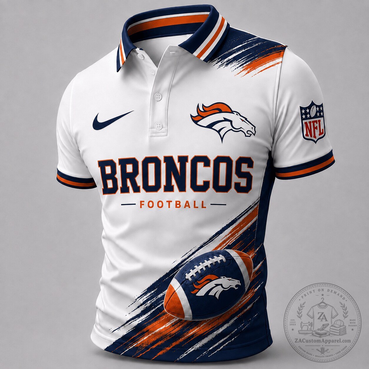 Denver Broncos National Football League Dynamic Gridiron Style Polo Shirt