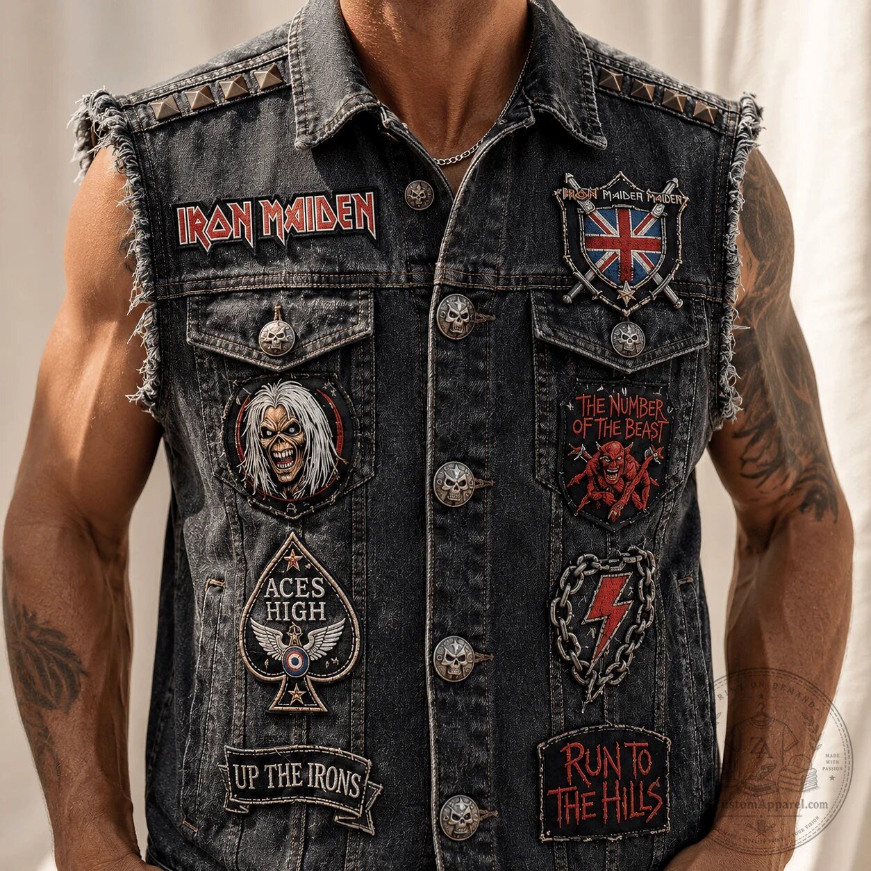 Heavy Metal Band Apparel: Eddie The Trooper Denim Vest by Iron Maiden 4 Heavy Metal Band Apparel: Eddie The Trooper Denim Vest by Iron Maiden