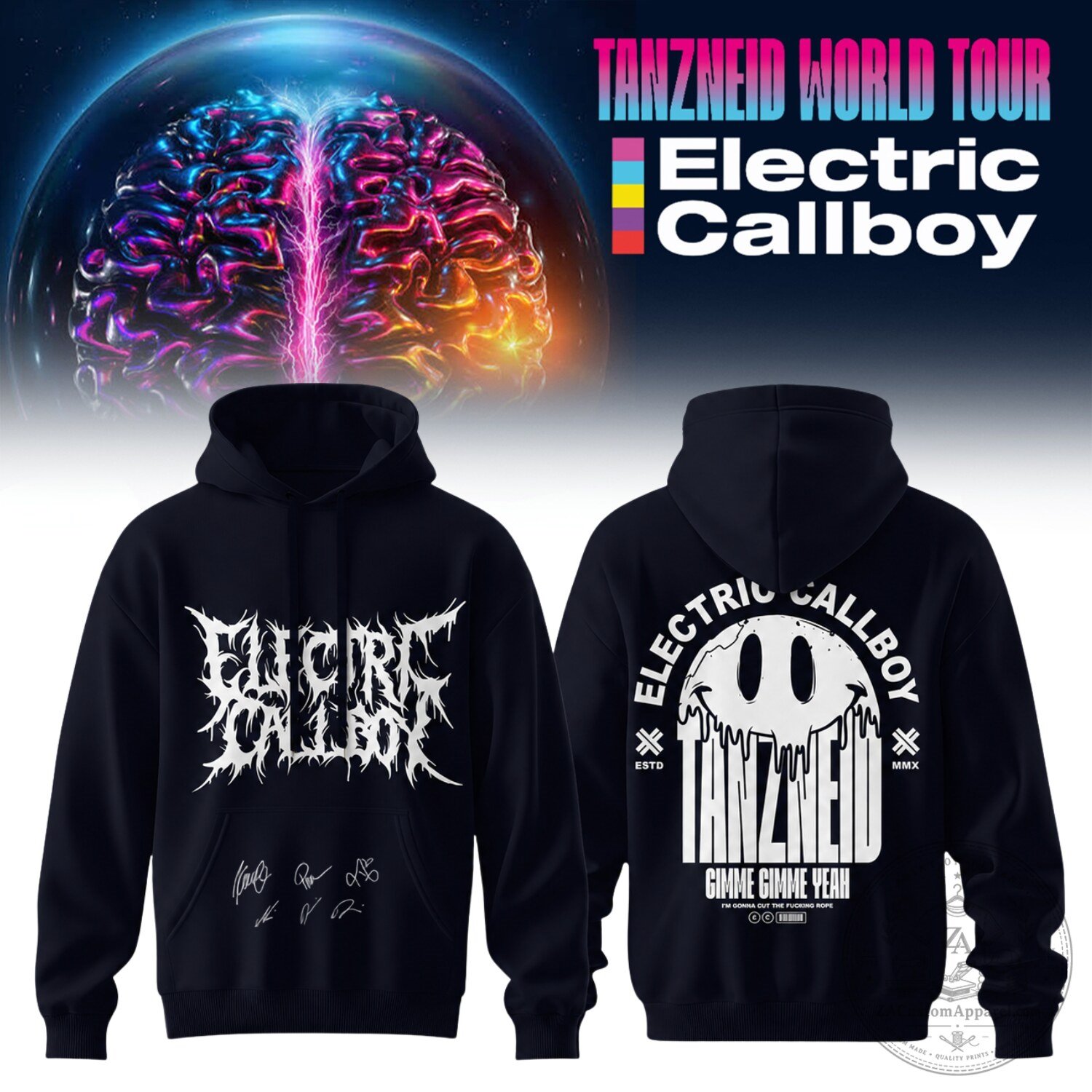 Signed Band Hoodie for the 2026 World Tour of Electric Callboy Tanzneid