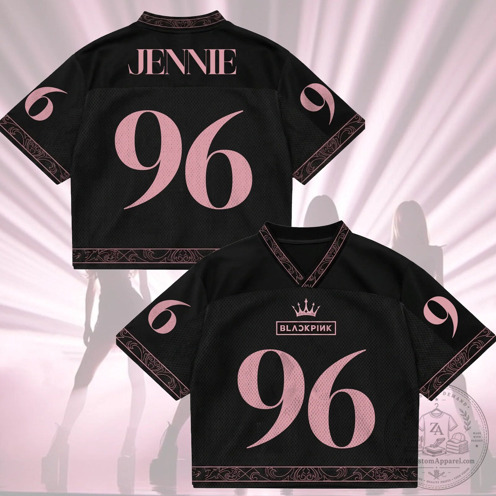 Blackpink Tenth Anniversary BLINK Number Ten Black and Pink Mesh Jersey 7 Blackpink Tenth Anniversary BLINK Number Ten Black and Pink Mesh Jersey