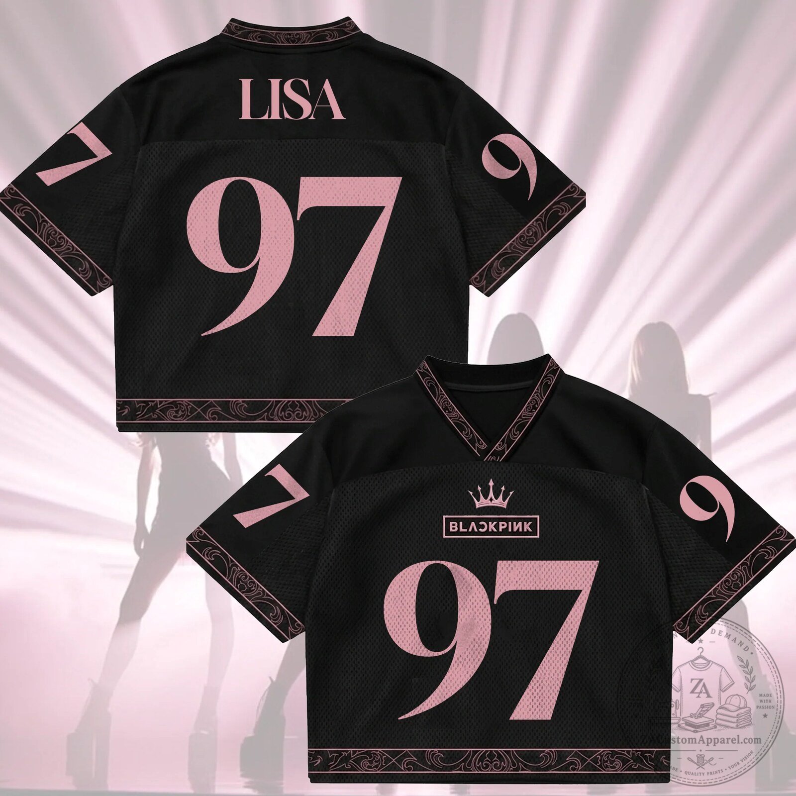 Blackpink Tenth Anniversary BLINK Number Ten Black and Pink Mesh Jersey 9 Blackpink Tenth Anniversary BLINK Number Ten Black and Pink Mesh Jersey