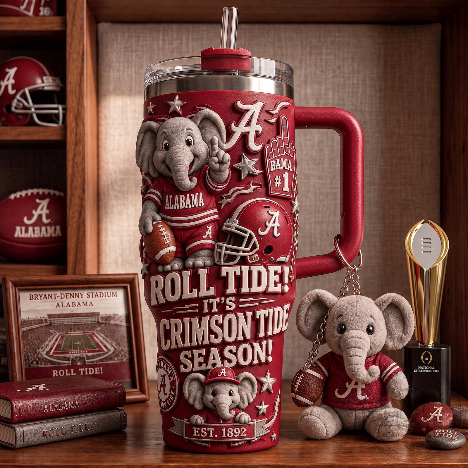 Alabama Crimson Tide Football Big Al Mascot Handle Tumbler
