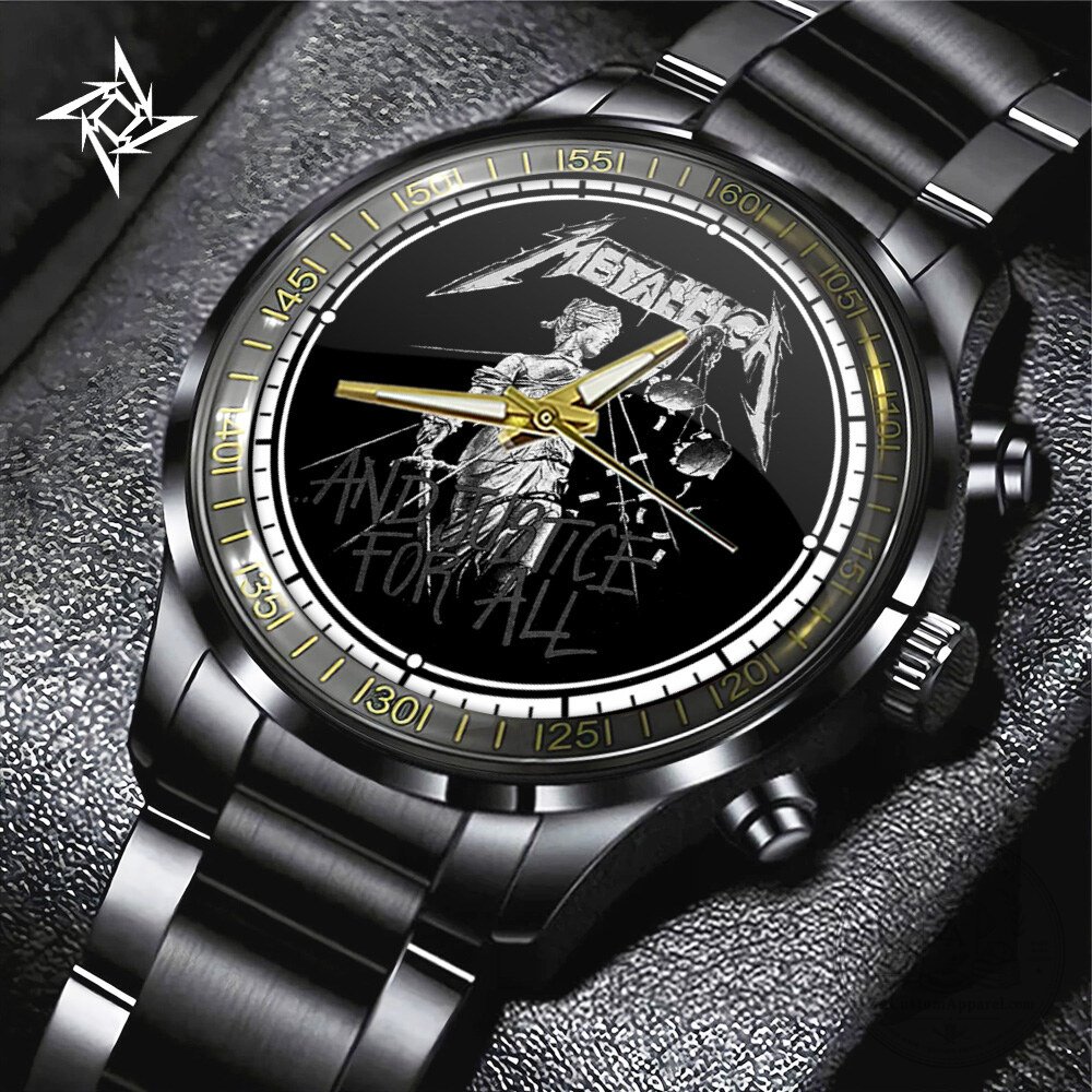 Metallica And Justice For All Black Stainless Steel Watch