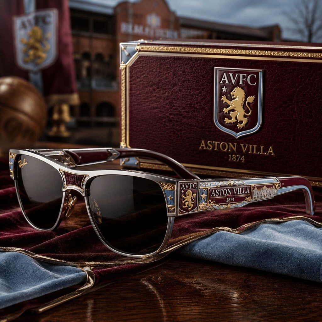 Aston Villa Football Club Premium Unisex Sunglasses with Custom Team Design Aston Villa Football Club Premium Unisex Sunglasses with Custom Team Design