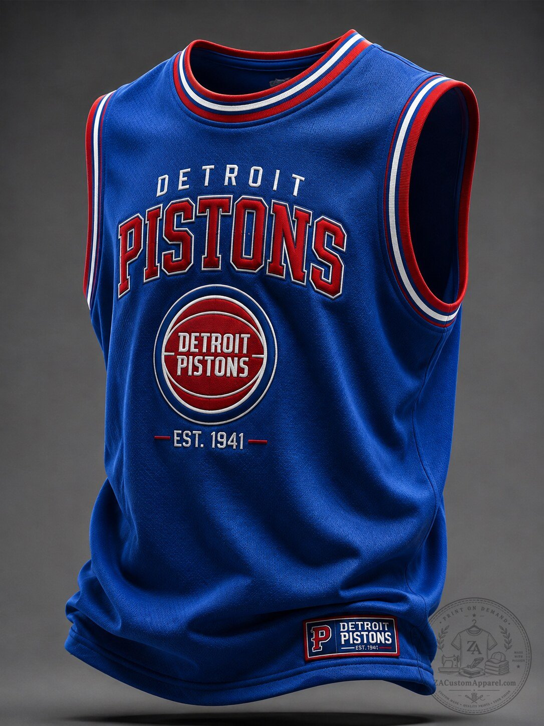 Detroit Pistons Retro Basketball Jersey – Premium Cotton-Blend Fabric, Vintage Team Logo Design, Sleeveless Sports Top for Fans