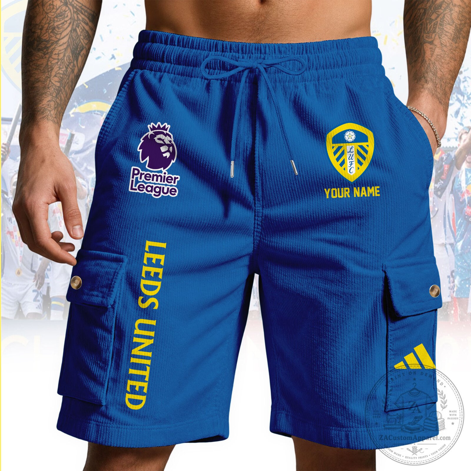 Leeds United Football Club Premier League Royal Blue Cargo Shorts