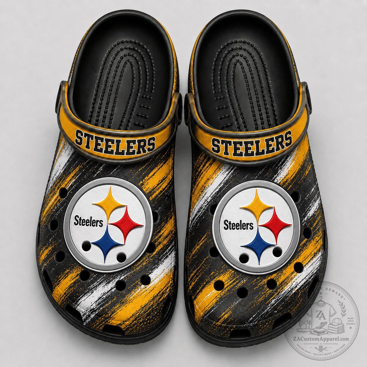 Pittsburgh Steelers NFL Football Team Abstract Brush Stroke Design Shoes