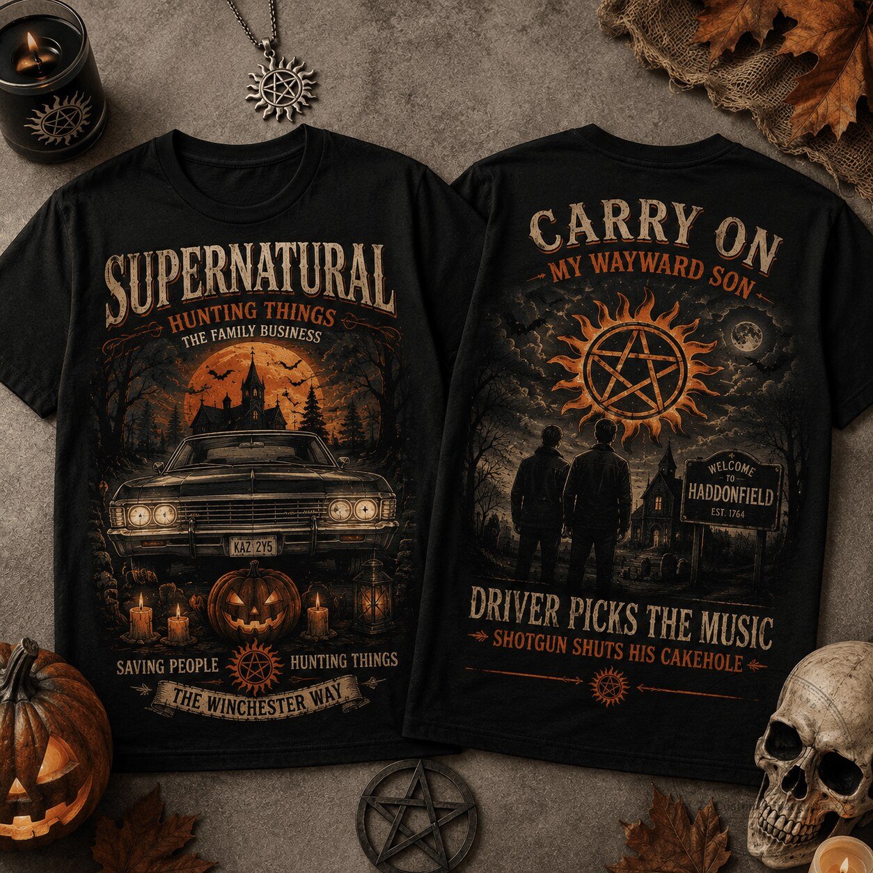 Supernatural Winchester Way Halloween Hunting Things Family Business T-Shirt