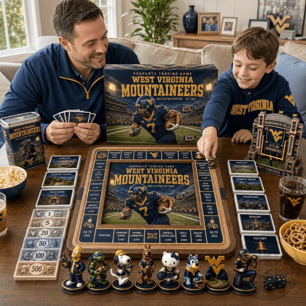 Collector's Edition Property Trading Board Game featuring the West Virginia Mountaineers 5 collector s edition property trading board game featuring the west virginia mountaineers gallery 2