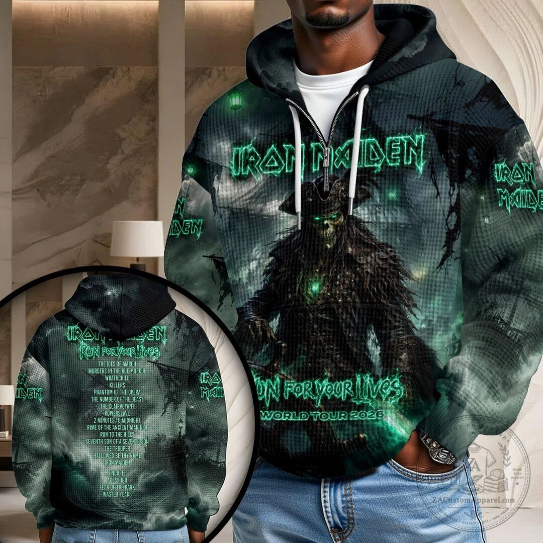 Iron Maiden Run For Your Lives World Tour 2026 Full Zip Hoodie