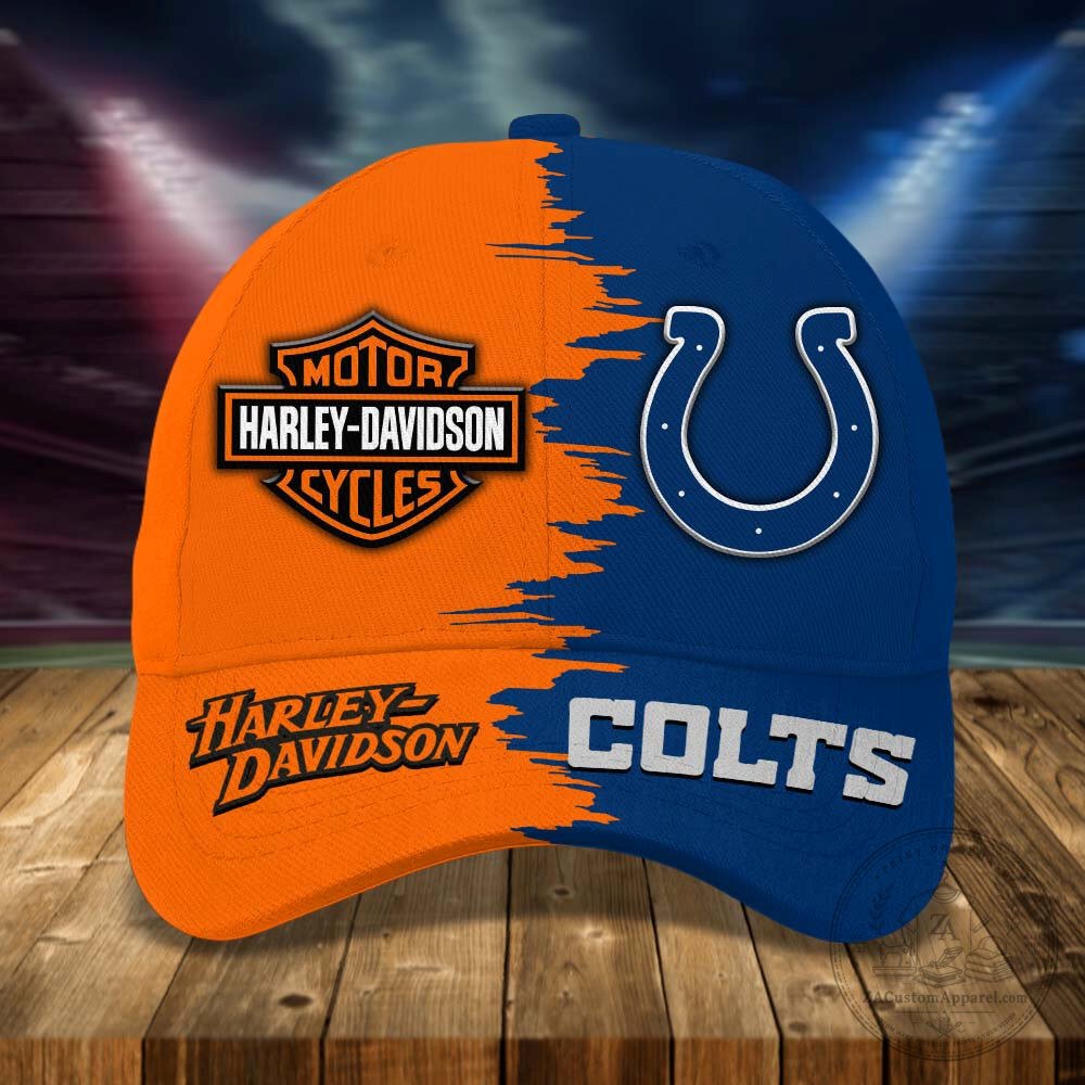 Indianapolis Colts Harley-Davidson Split Logo Baseball Cap Hat