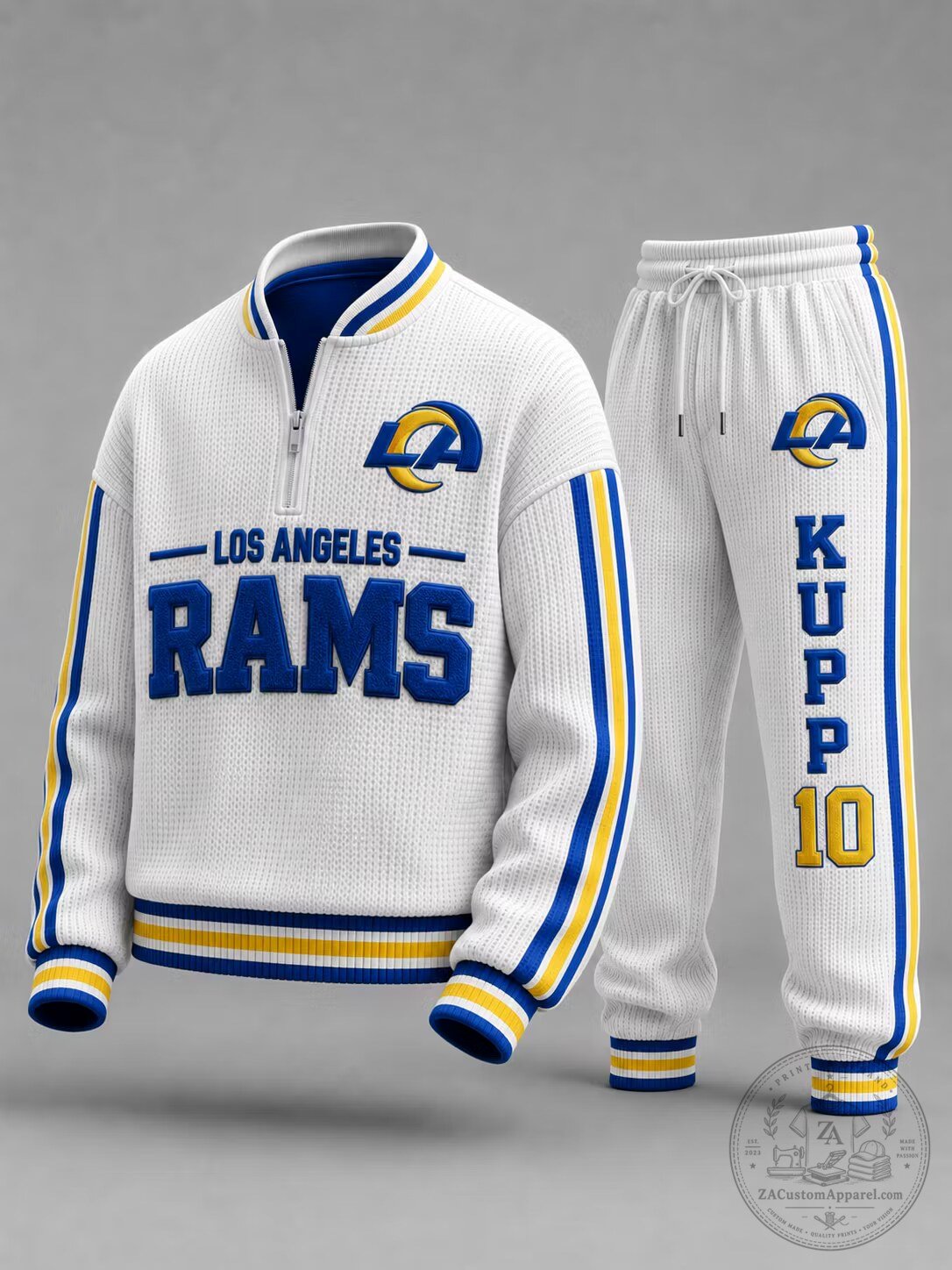 Los Angeles Rams Cooper Kupp 10 Quarter Zip Sweatshirt and Jogger Pants Set