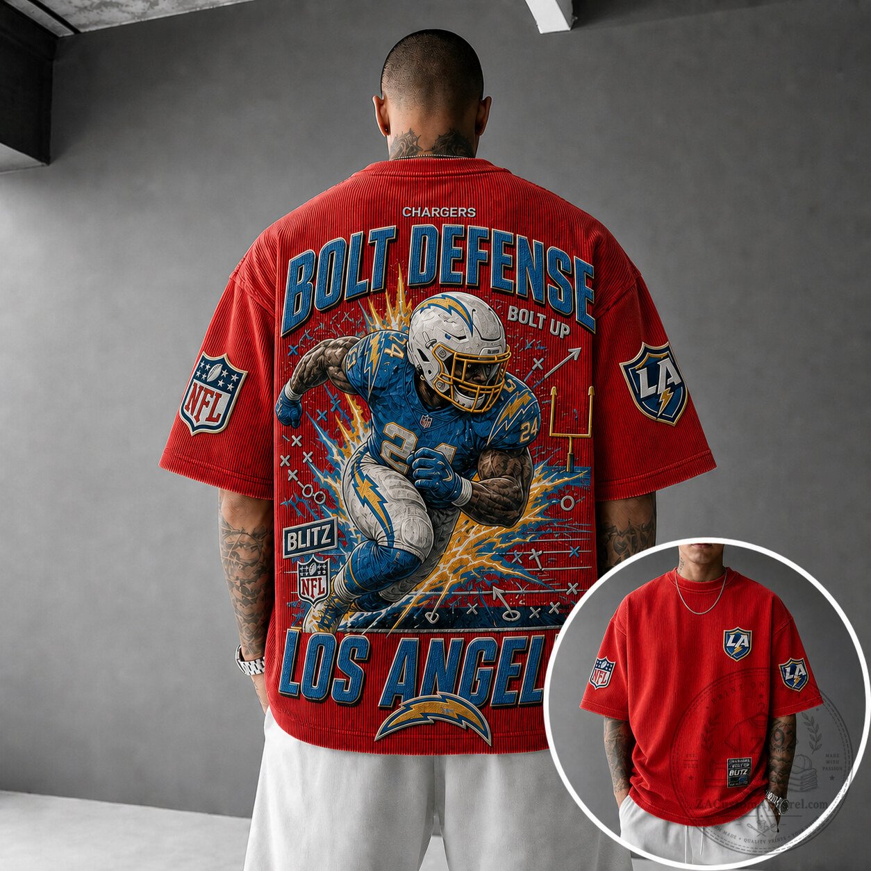 Los Angeles Chargers Bolt Defense NFL Football Fan T-Shirt
