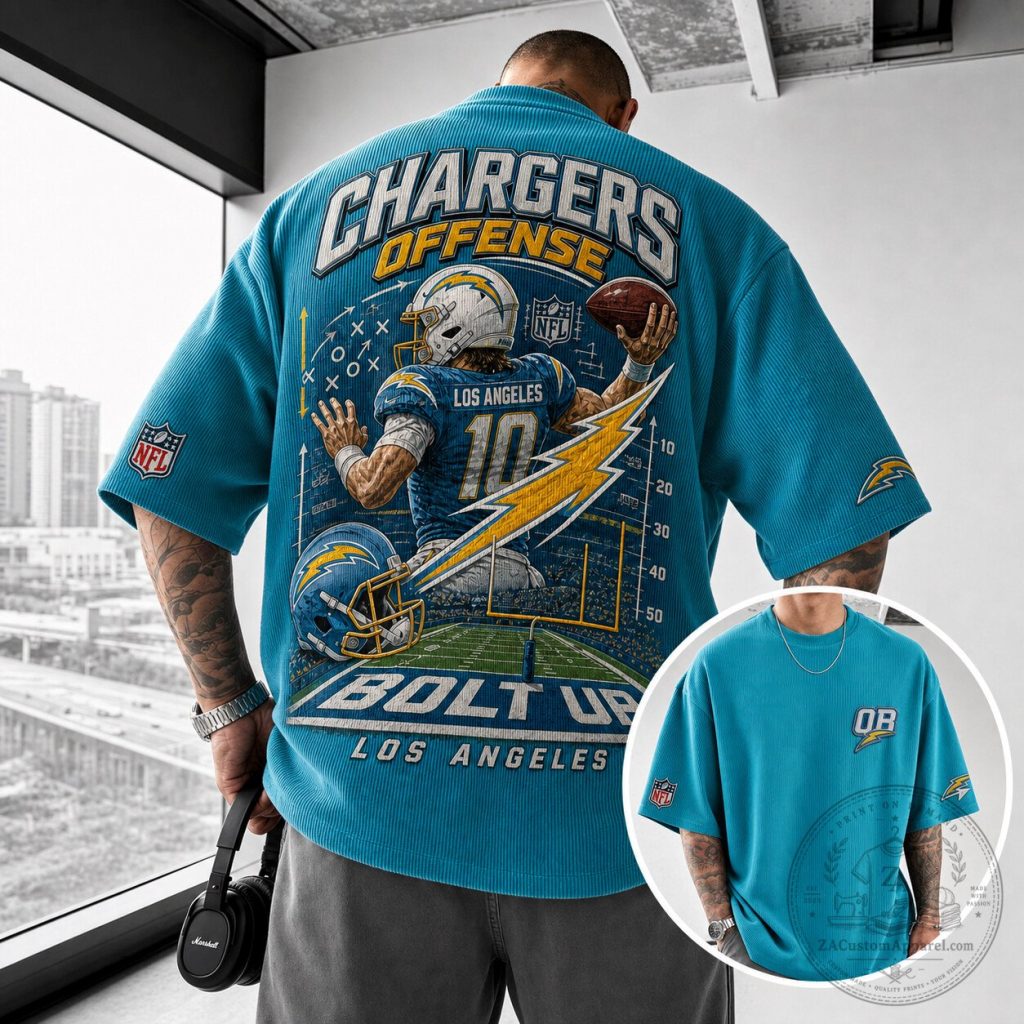 Los Angeles Chargers Offense Bolt Up Football Fan T-Shirt Los Angeles Chargers Offense Bolt Up Football Fan T-Shirt