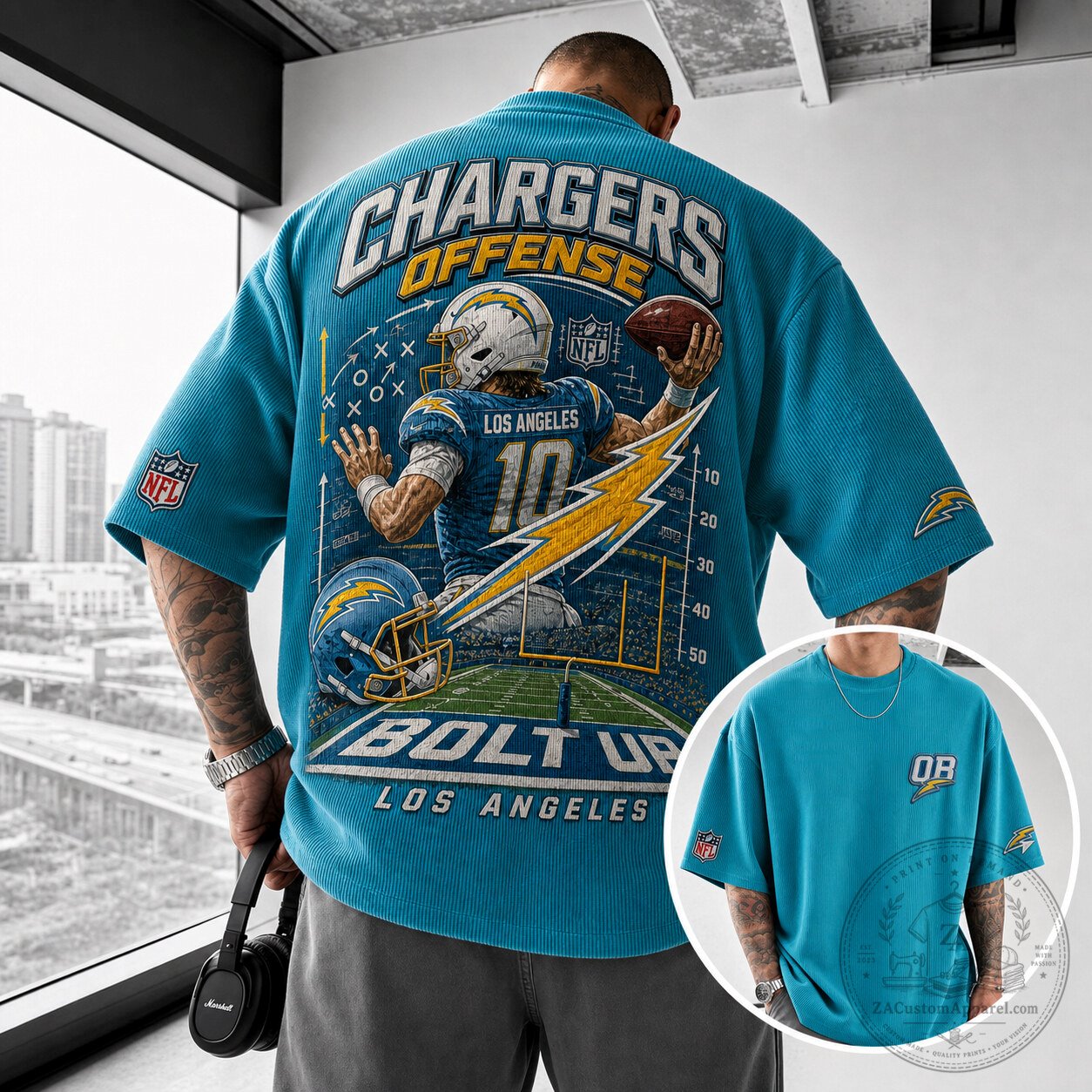 Los Angeles Chargers Offense Bolt Up Football Fan T-Shirt