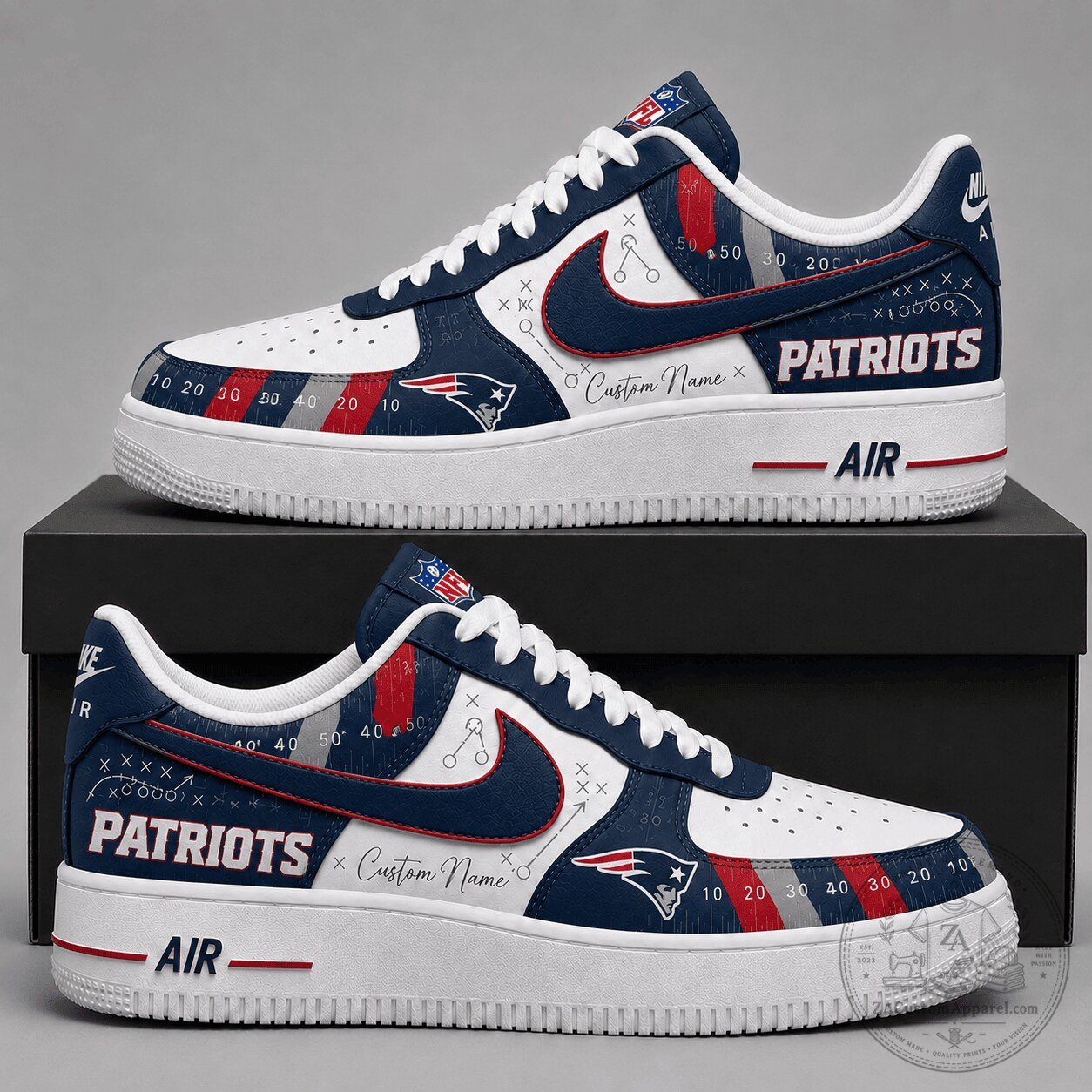 New England Patriots National Football League Custom Air Force One Shoes
