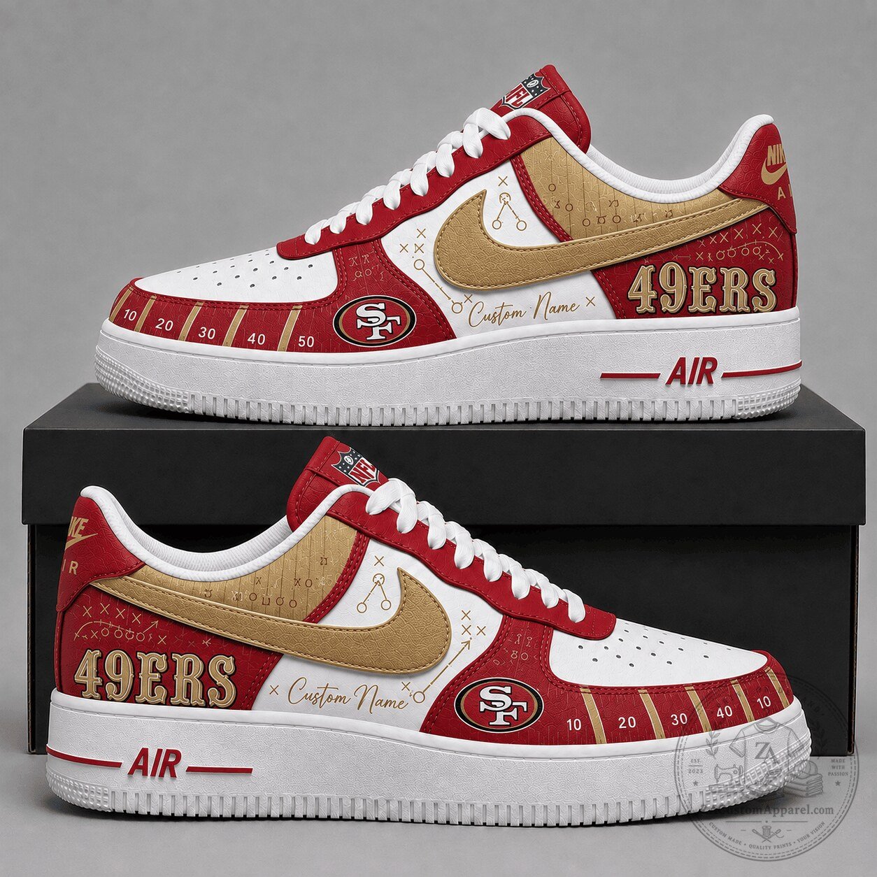 San Francisco 49ers NFL Football Team Custom Air Force 1 Shoes