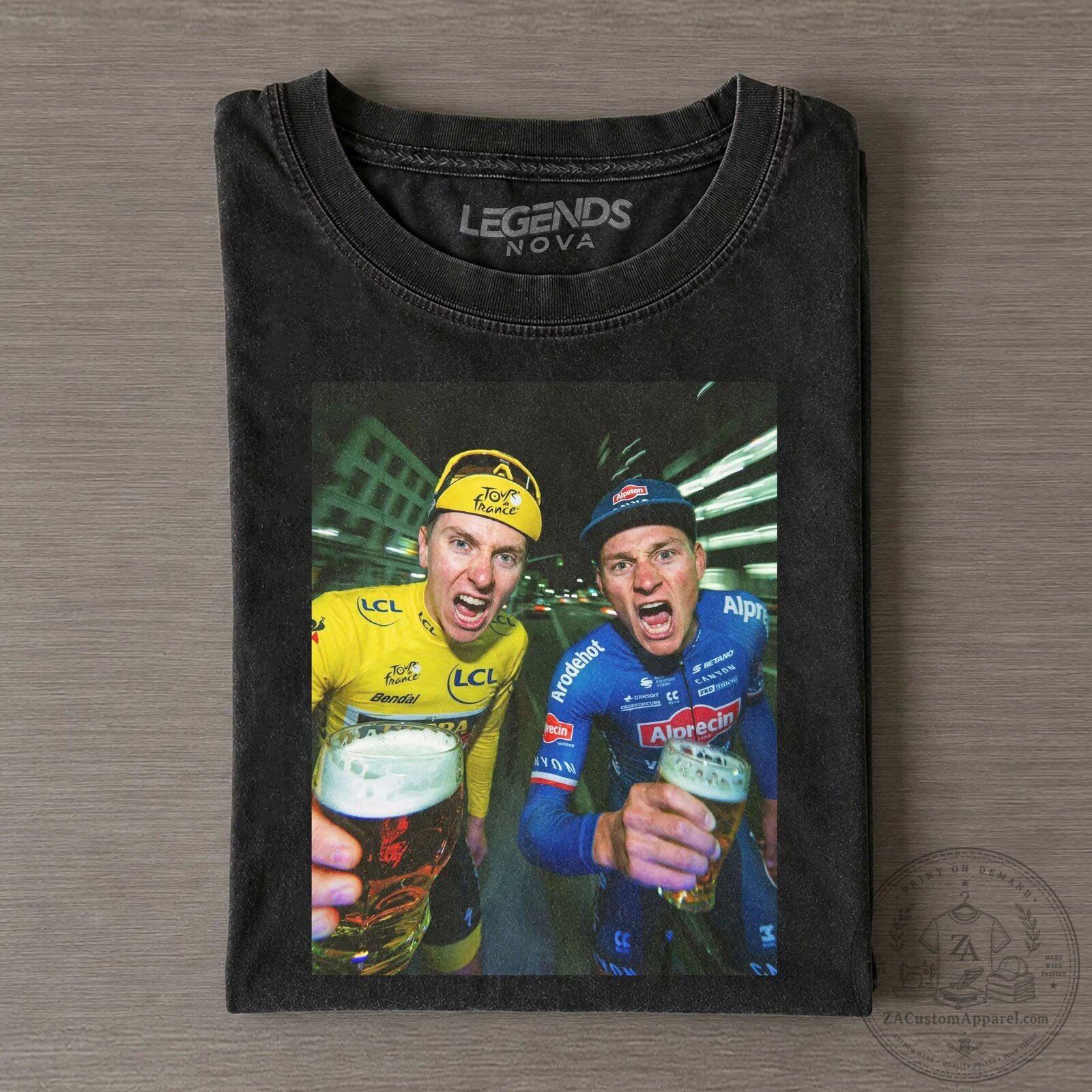 Mathieu van der Poel and Tadej Pogacar Cycling Fan Funny Black T-Shirt