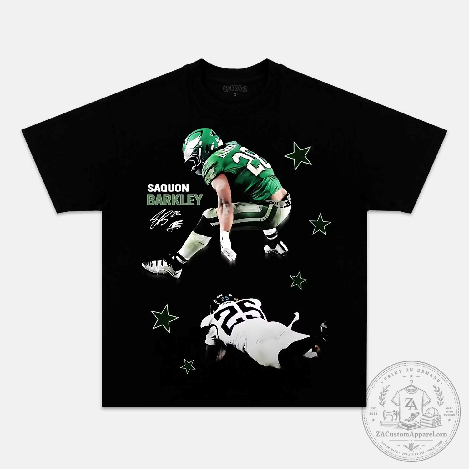 Saquon Barkley Philadelphia Eagles Football Player Black Graphic T-Shirt