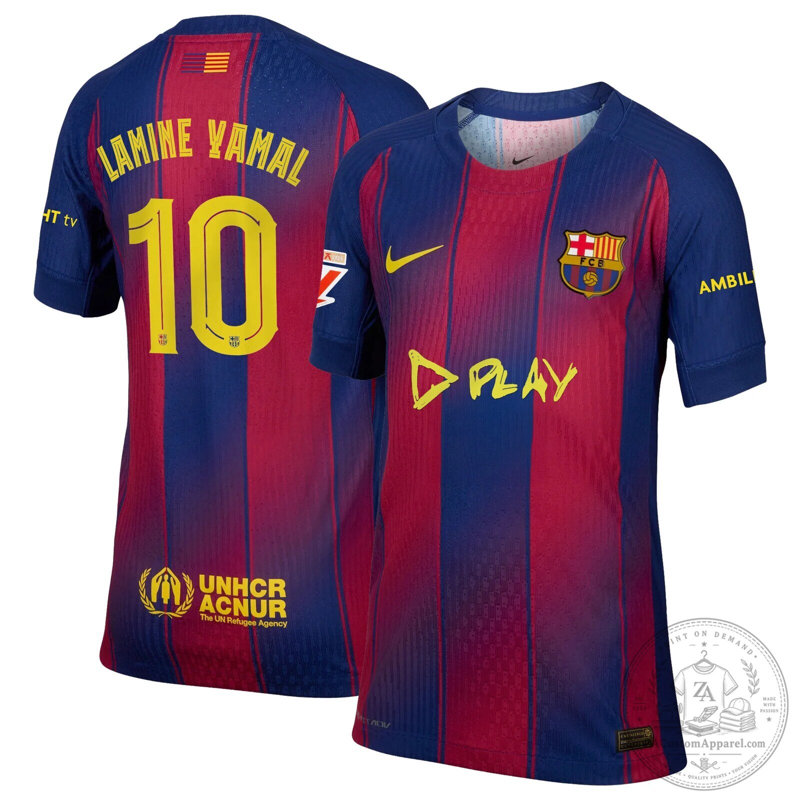 Barcelona Lamine Yamal Number 10 El Clasico Edition Football Jersey
