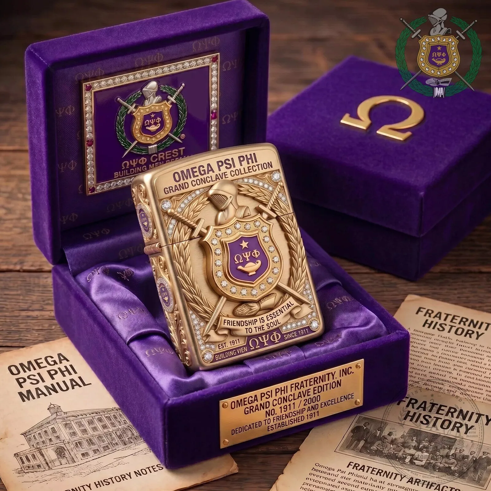 Omega Psi Phi Fraternity Grand Conclave Edition Gold Lighter 1 Omega Psi Phi Fraternity Grand Conclave Edition Gold Lighter