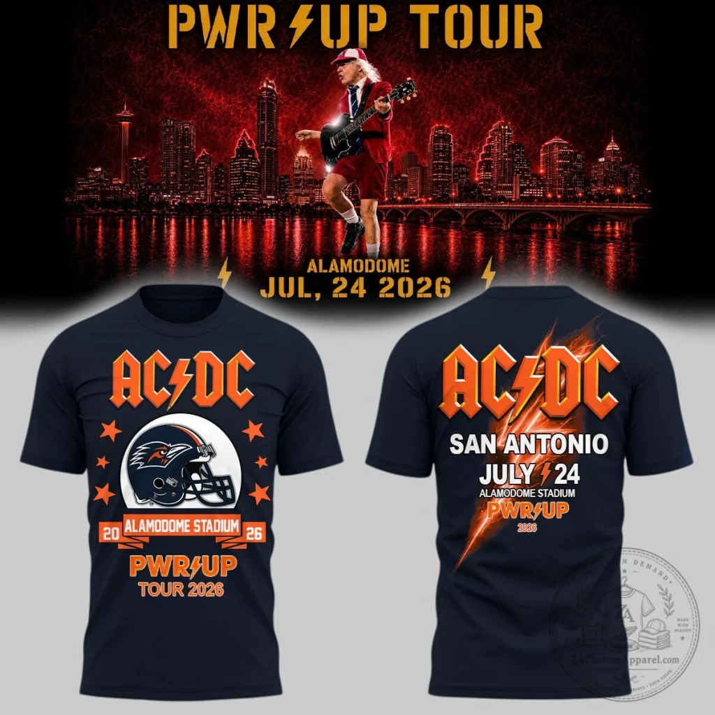 UTSA Roadrunners Football ACDC Power Up Tour 2026 T-Shirt UTSA Roadrunners Football AC/DC Power Up Tour 2026 T-Shirt
