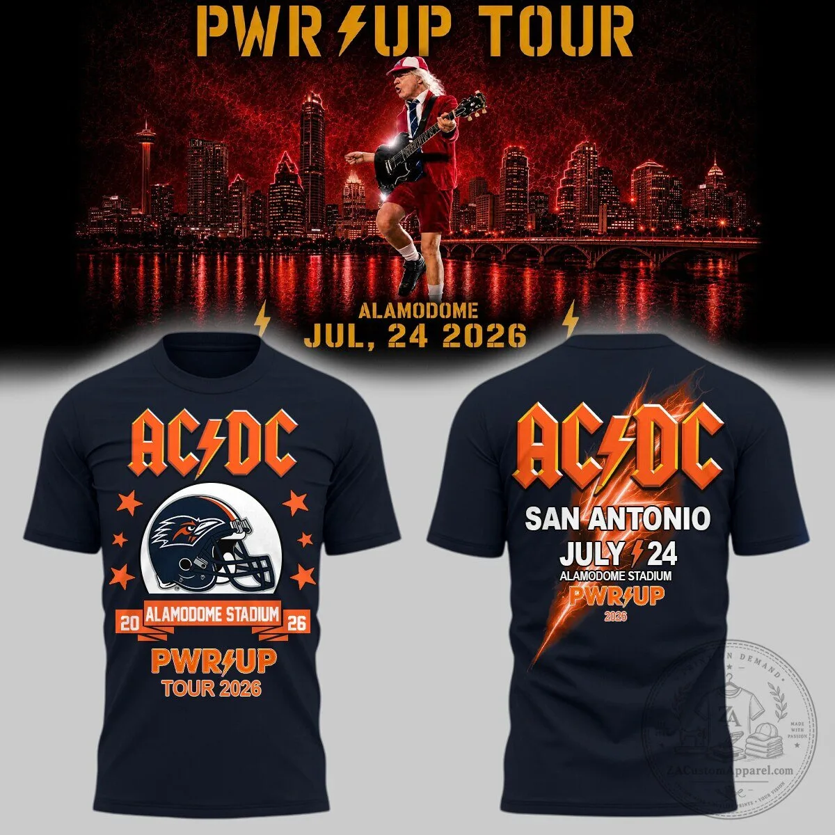UTSA Roadrunners Football AC/DC Power Up Tour 2026 T-Shirt 1 UTSA Roadrunners Football AC/DC Power Up Tour 2026 T-Shirt