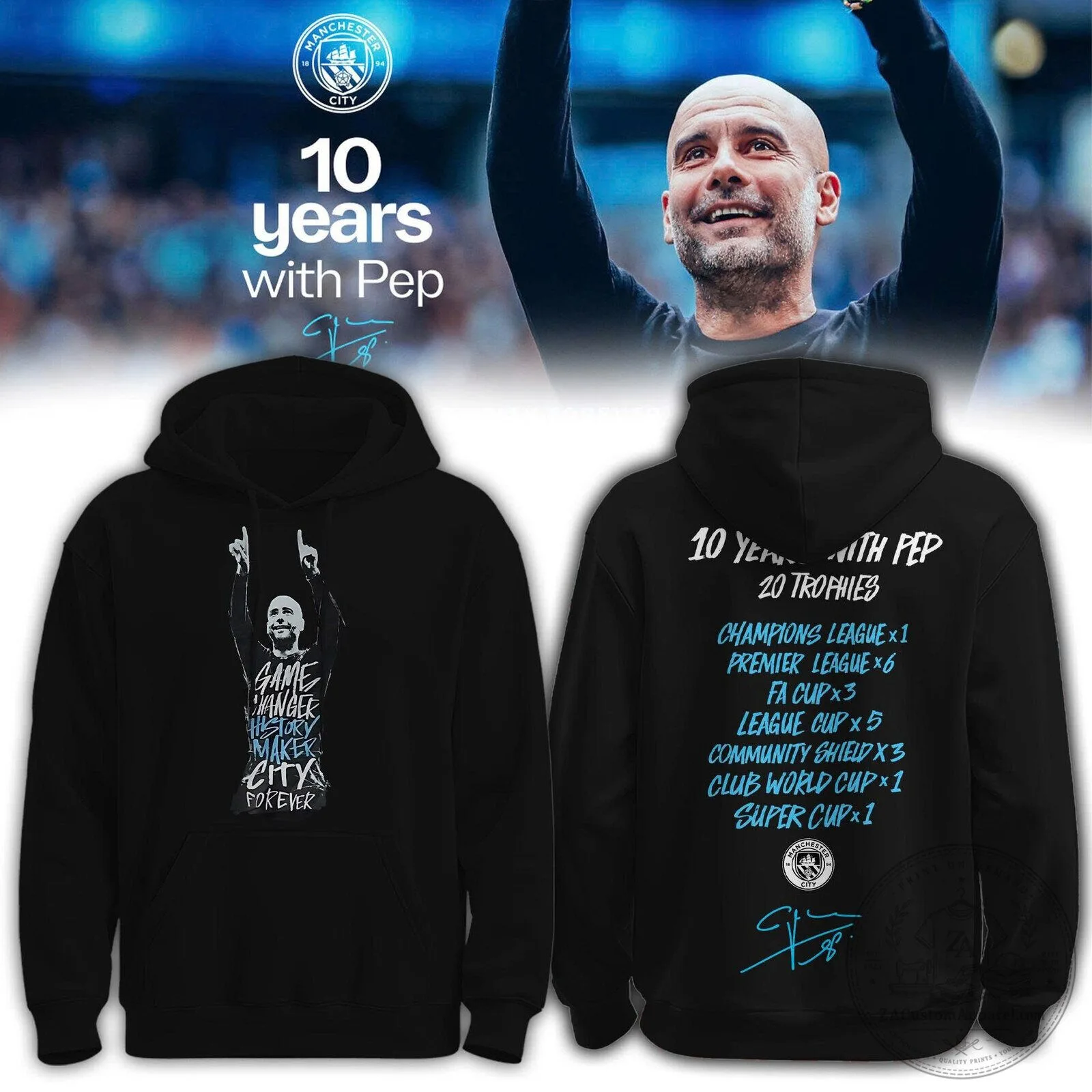 Limited Edition Hoodie - Thank You Pep by Man City - BTF Trend 1 Limited Edition Hoodie - Thank You Pep by Man City - BTF Trend