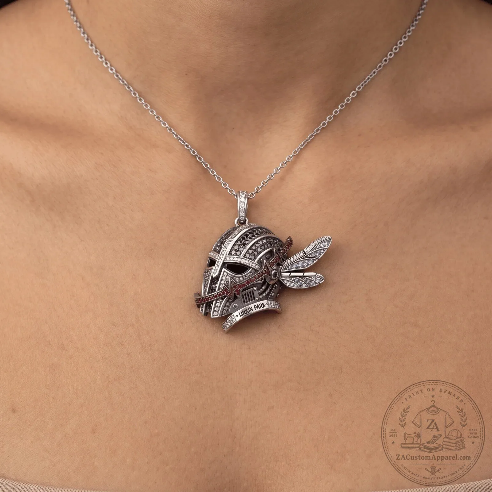 Linkin Park Hybrid Theory Album Cover Soldier Helmet Pendant Necklace 4 Linkin Park Hybrid Theory Album Cover Soldier Helmet Pendant Necklace