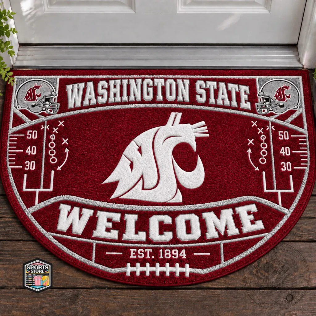 Washington State Cougars Football Welcome Home Doormat Washington State Cougars Football Welcome Home Doormat