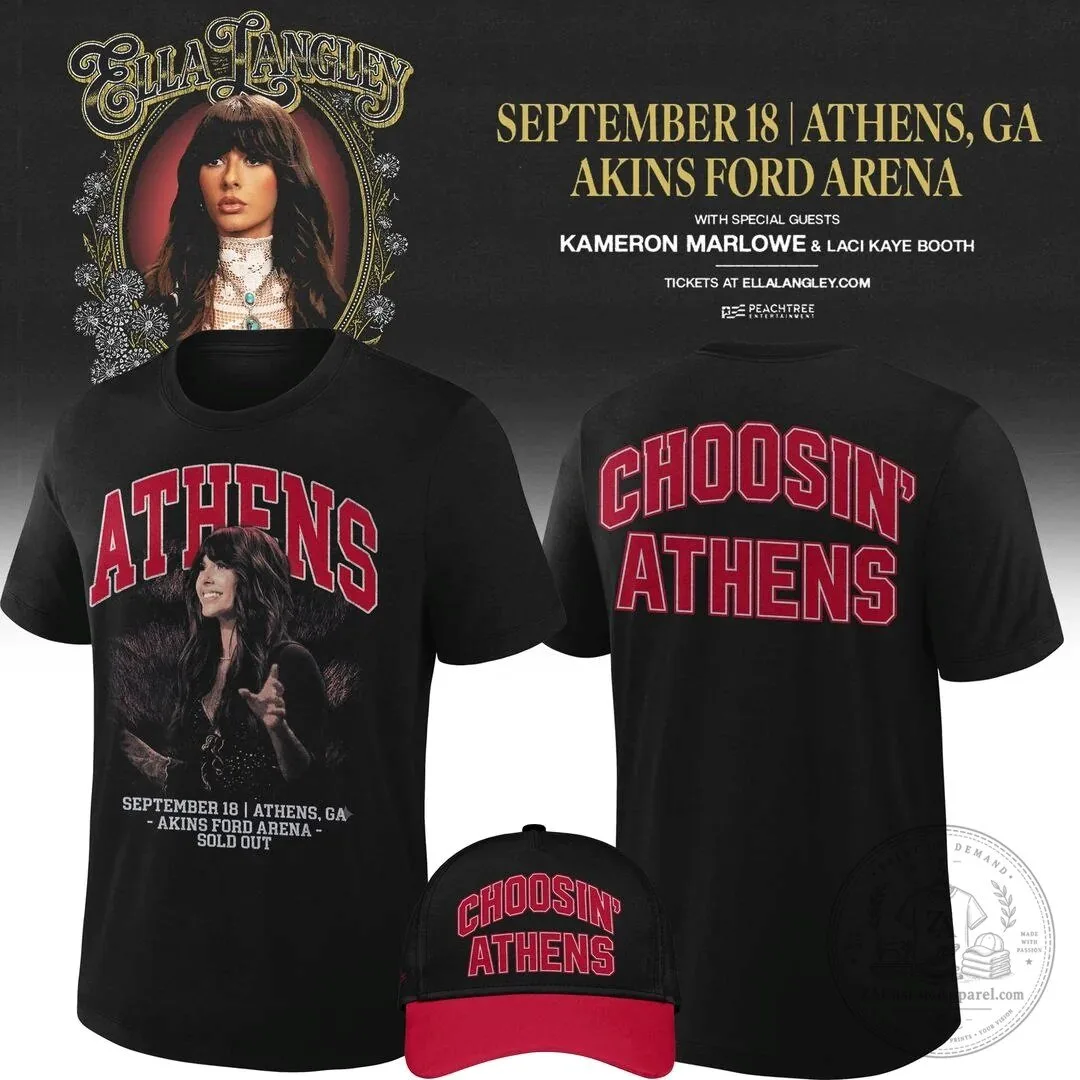 Ella Langley Choosin' Athens Georgia Concert Tour Black T-Shirt 1 Ella Langley Choosin