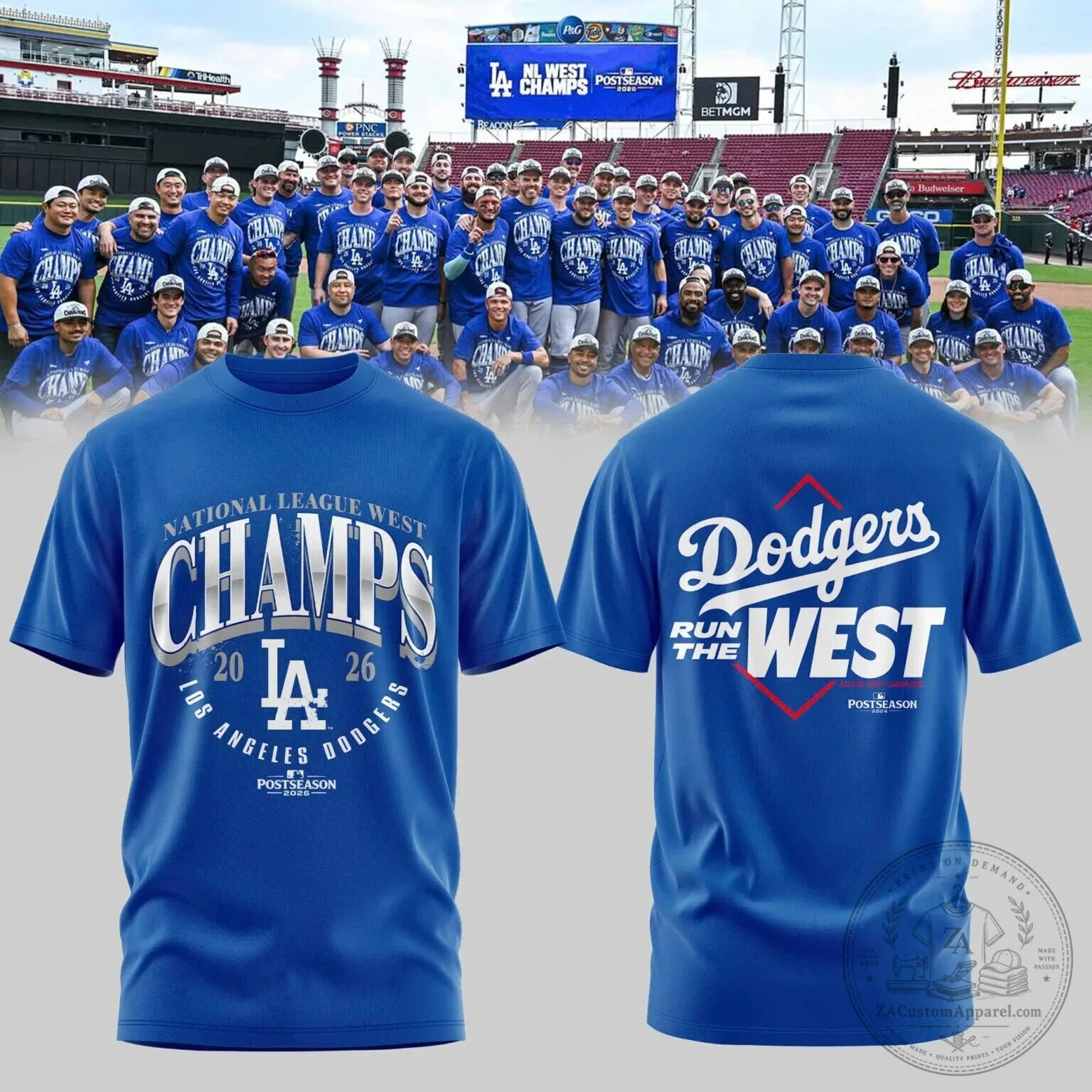 Los Angeles Dodgers National League West Champs 2026 Postseason T-Shirt 1 Los Angeles Dodgers National League West Champs 2026 Postseason T-Shirt