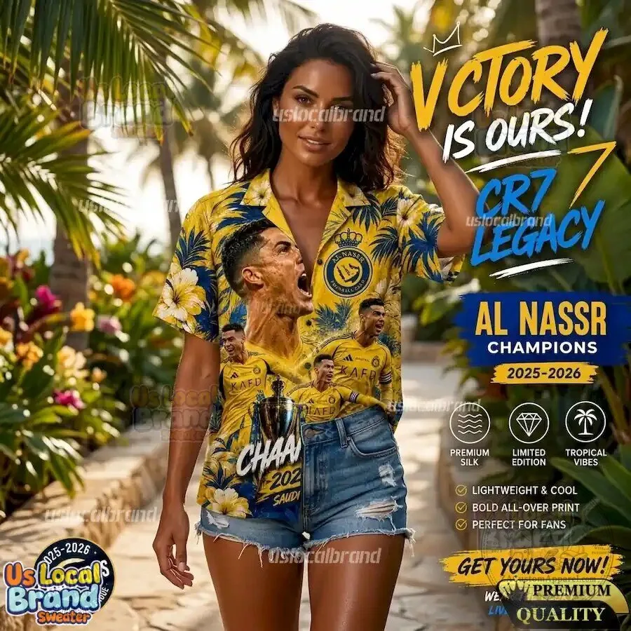 Cristiano Ronaldo Al Nassr Champions 2025-2026 Edition Hawaiian Shirt