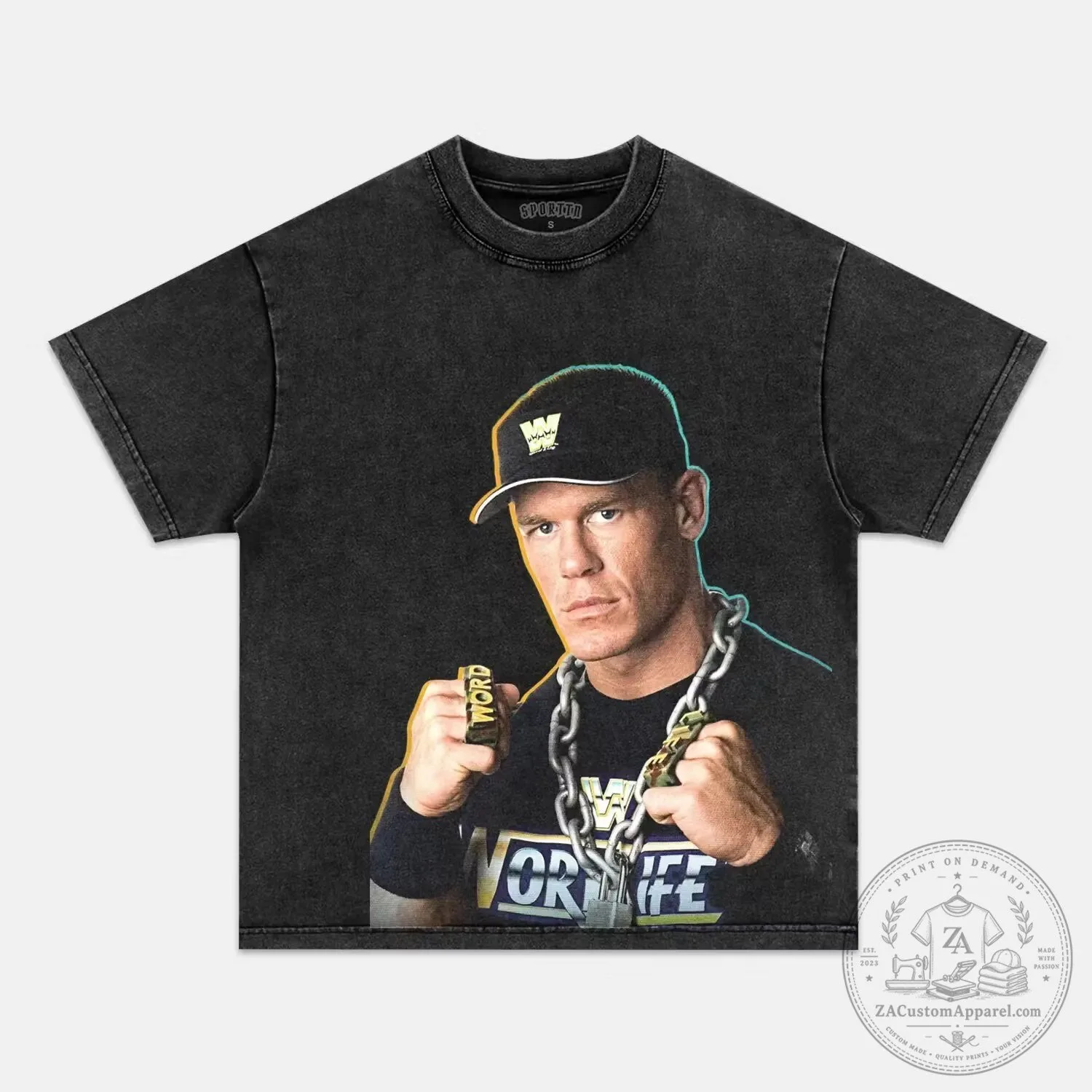 John Cena Word Life Black Washed Graphic T-Shirt 1 John Cena Word Life Black Washed Graphic T-Shirt