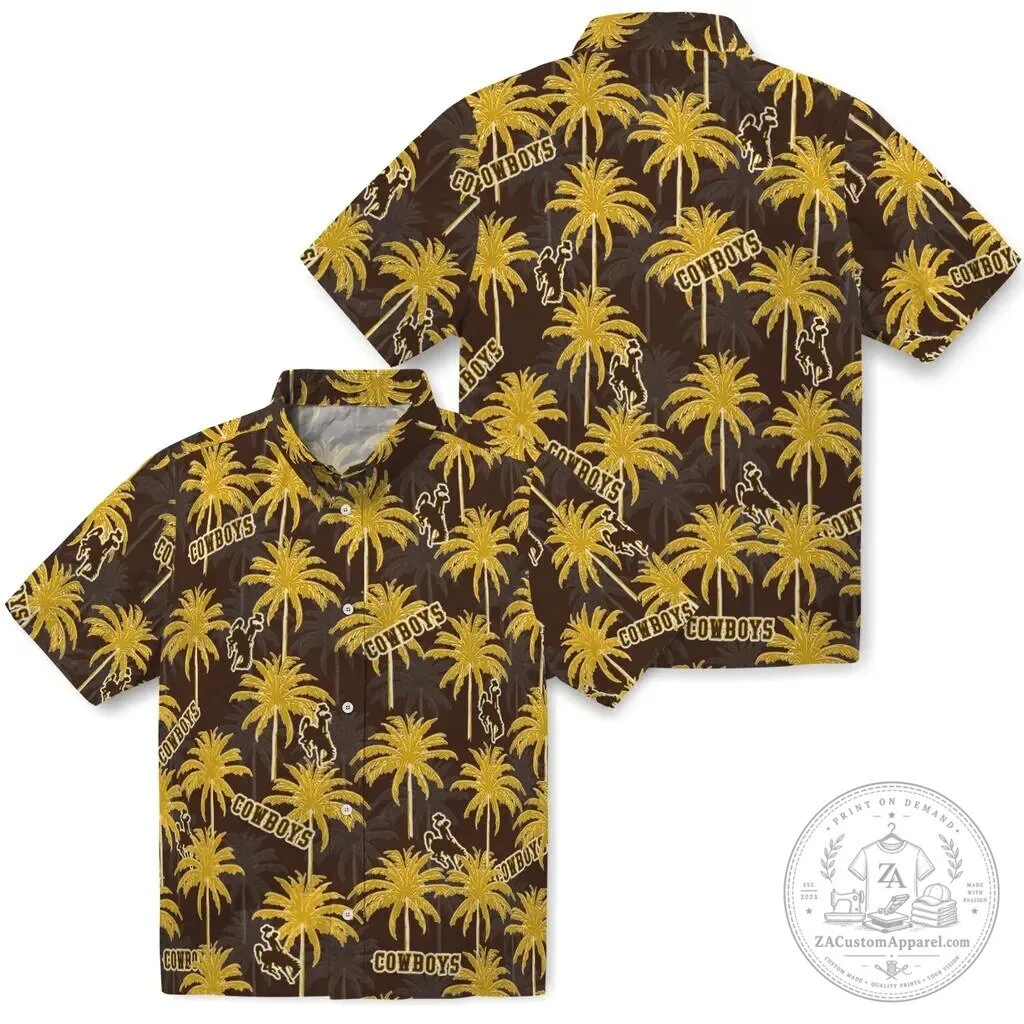 Wyoming Cowboys Hawaii vs Wyoming Summer Palm Tree Hawaiian Shirt