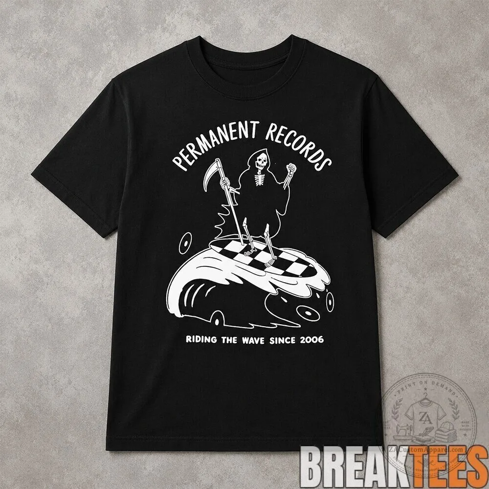 Permanent Records Grim Reaper Surfing Skeleton Black T-Shirt 3 Permanent Records Grim Reaper Surfing Skeleton Black T-Shirt