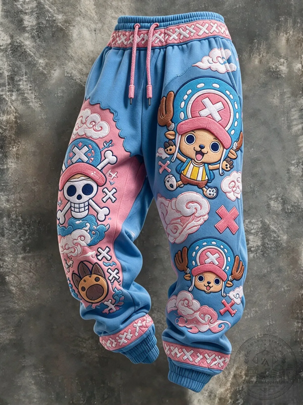 One Piece Tony Tony Chopper Embroidered Sweatpants 1 One Piece Tony Tony Chopper Embroidered Sweatpants