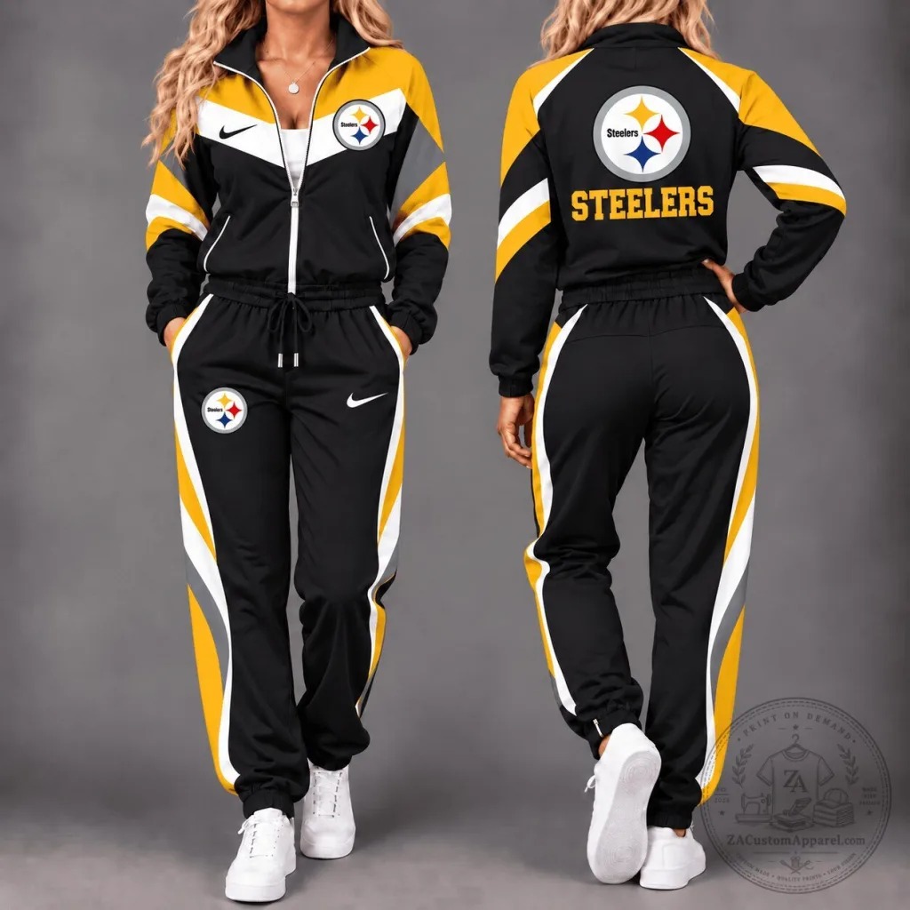 Pittsburgh Steelers National Football League Team Black and Gold Tracksuit Pittsburgh Steelers National Football League Team Black and Gold Tracksuit