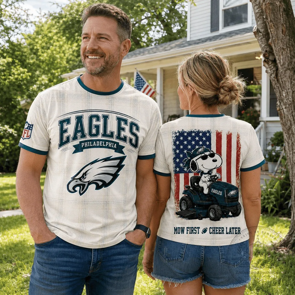 Philadelphia Football Eagles Snoopy Funny Mow First Cheer Later T-Shirt 1 Philadelphia Football Eagles Snoopy Funny Mow First Cheer Later T-Shirt
