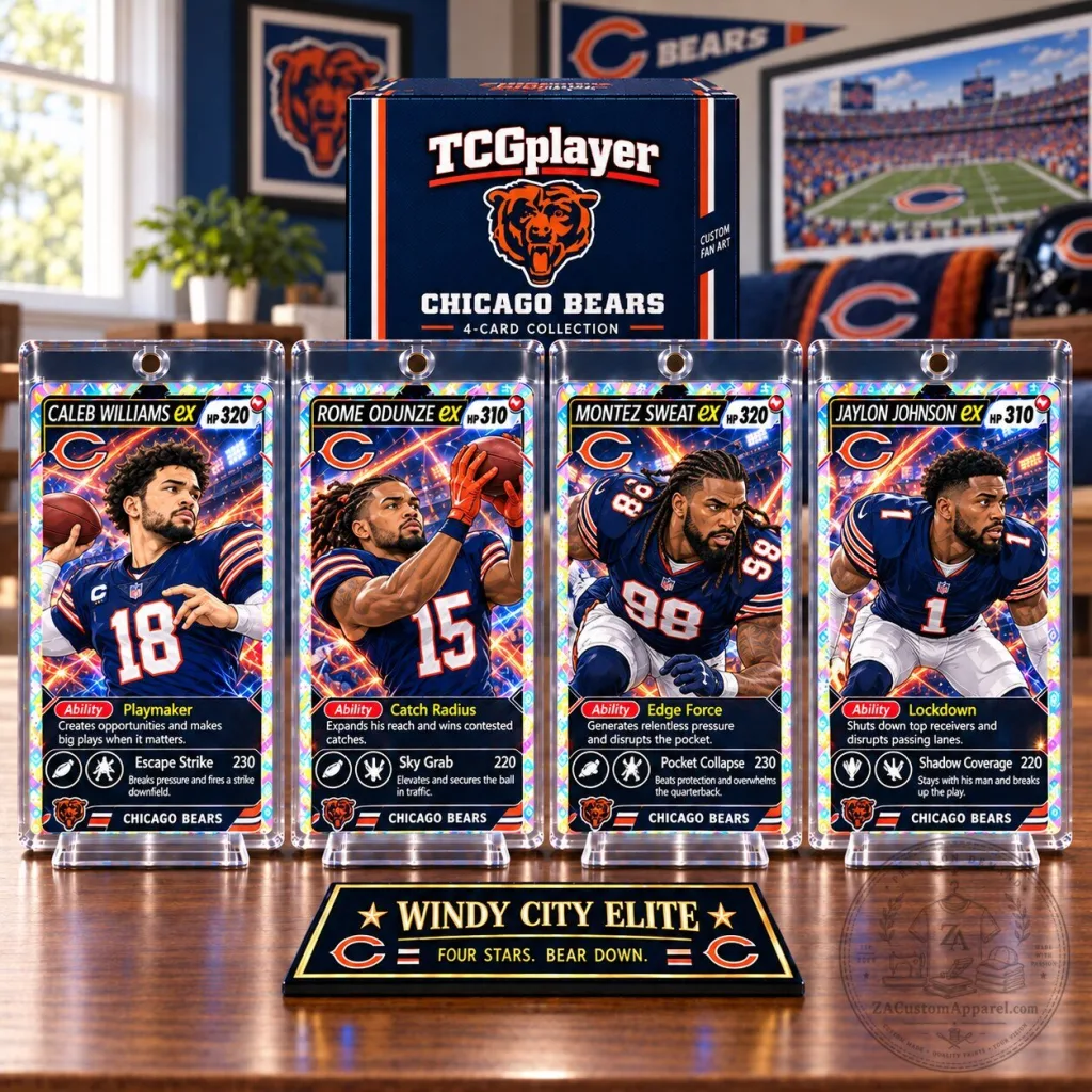Chicago Bears Caleb Williams Rome Odunze Montez Sweat Jaylon Johnson Trading Card Set Chicago Bears Caleb Williams Rome Odunze Montez Sweat Jaylon Johnson Trading Card Set