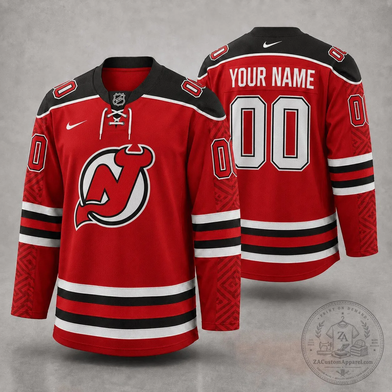 Customizable Ice Hockey Jersey for Men and Women - New Jersey Devils Design 1 Customizable Ice Hockey Jersey for Men and Women - New Jersey Devils Design