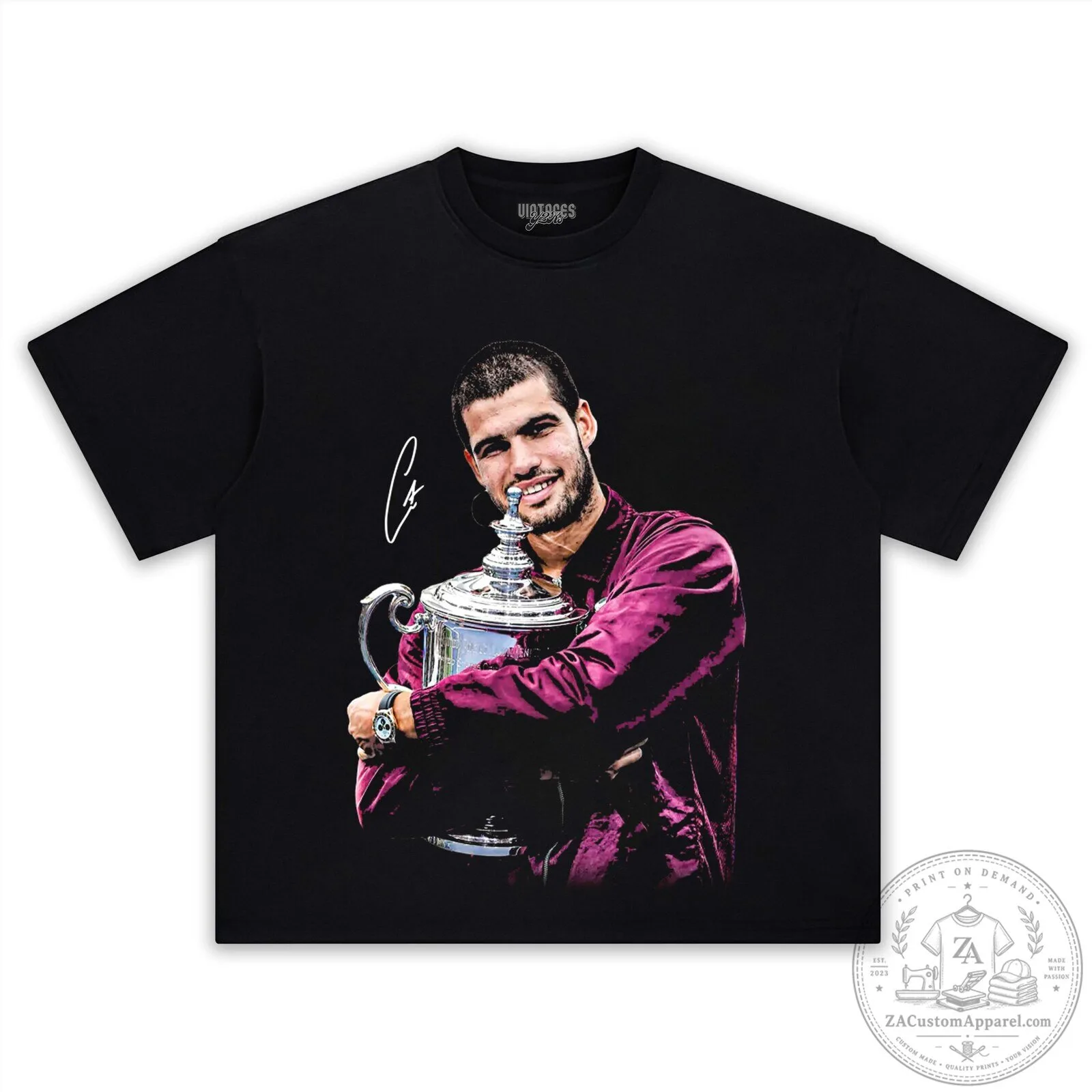 Carlos Alcaraz US Open Tennis Champion Black T-Shirt 5 Carlos Alcaraz US Open Tennis Champion Black T-Shirt
