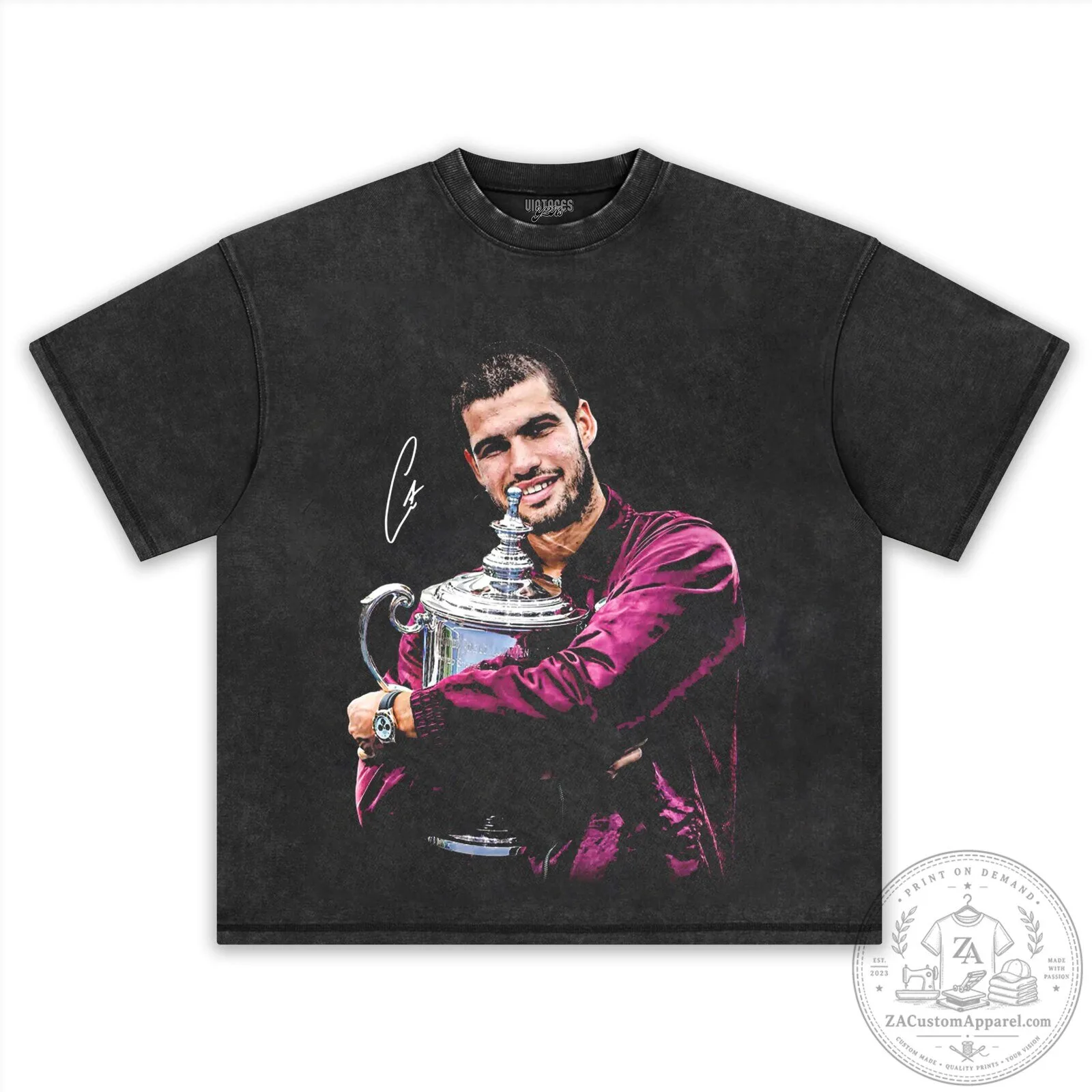 Carlos Alcaraz US Open Tennis Champion Black T-Shirt 6 Carlos Alcaraz US Open Tennis Champion Black T-Shirt