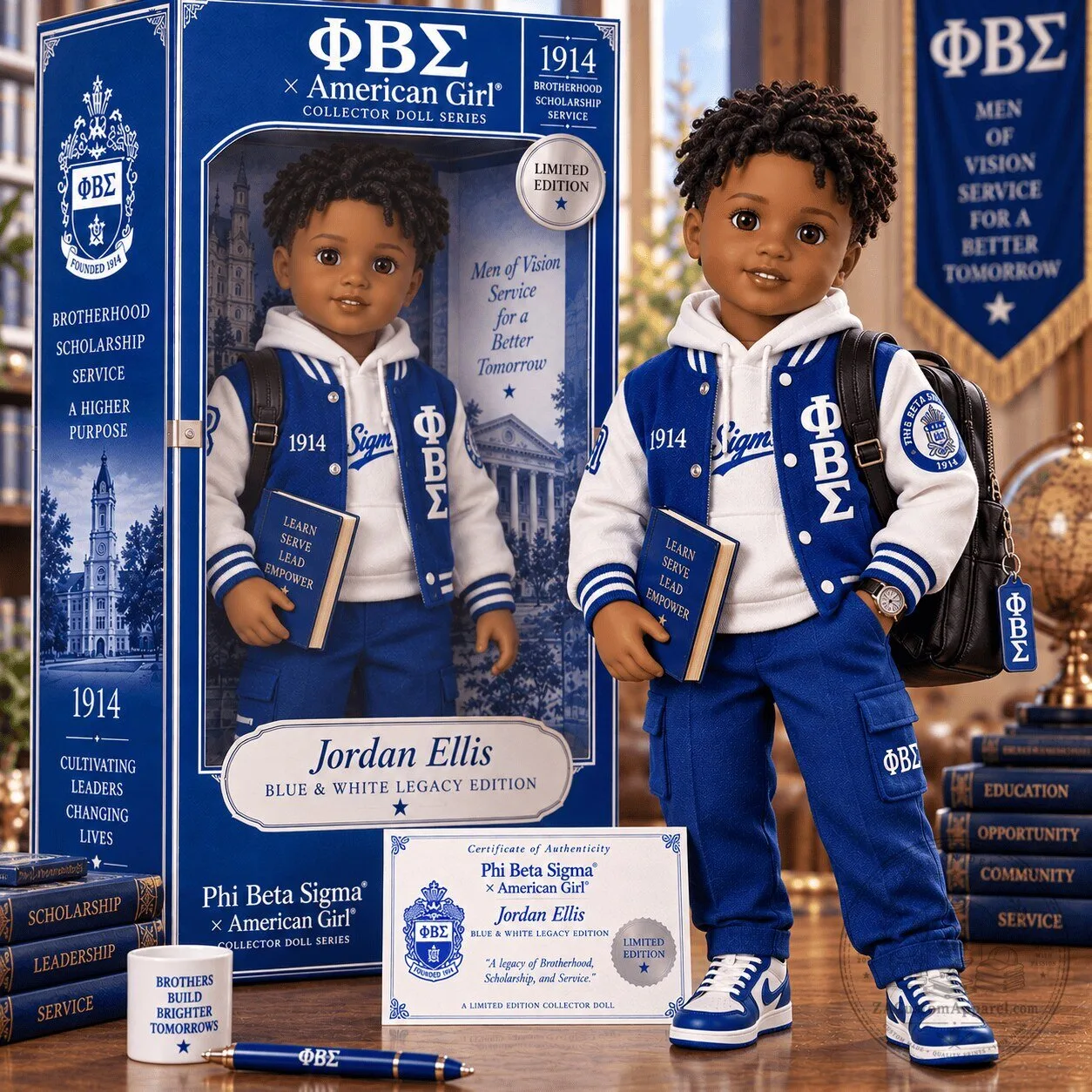 Phi Beta Sigma American Girl Jordan Ellis Collector Doll