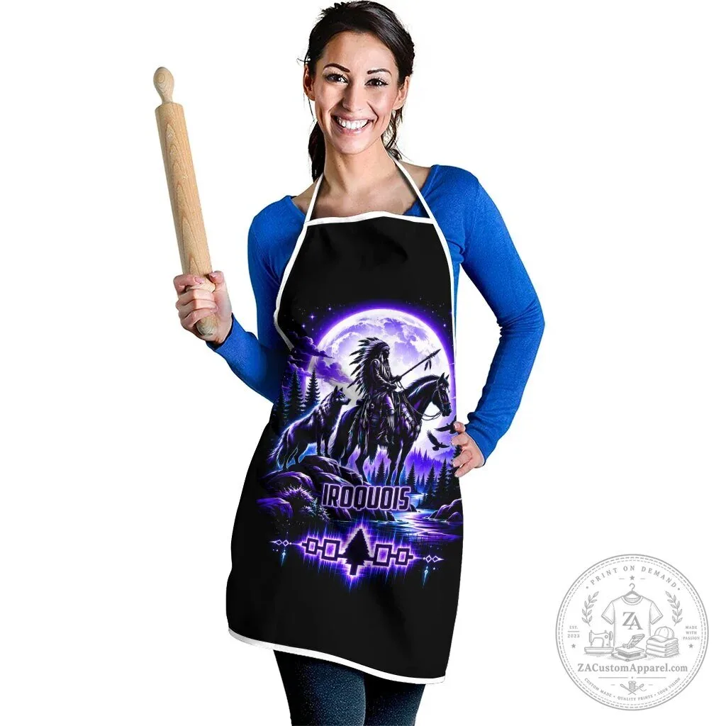 Iroquois Native American Warrior Wolf Moon Spiritual Tribal Art Apron 8 Iroquois Native American Warrior Wolf Moon Spiritual Tribal Art Apron