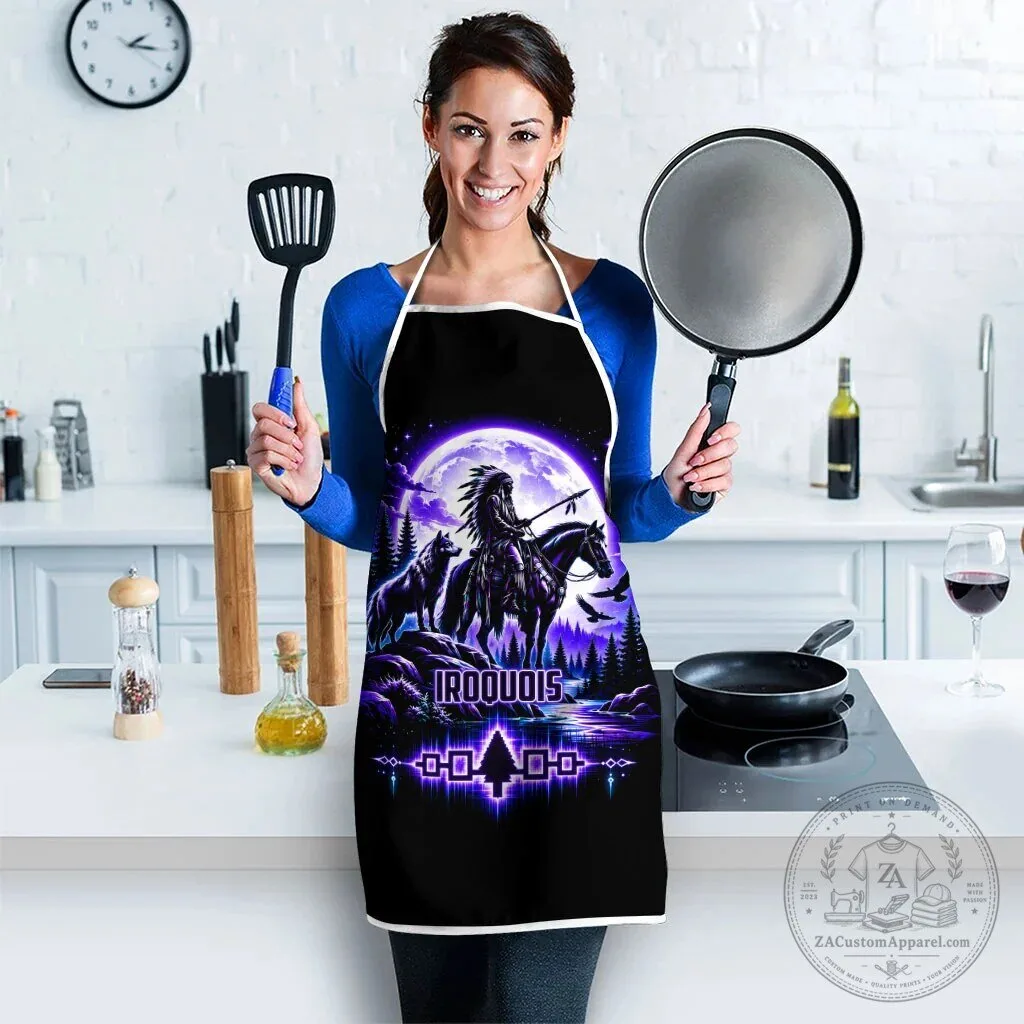 Iroquois Native American Warrior Wolf Moon Spiritual Tribal Art Apron 9 Iroquois Native American Warrior Wolf Moon Spiritual Tribal Art Apron